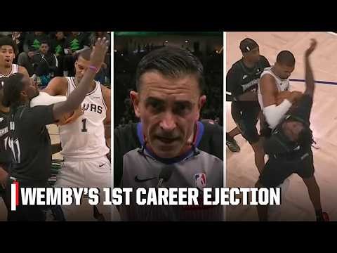 Victor Wembanyama ejected from Game 4 for elbowing Naz Reid 😳 | NBA on ESPN