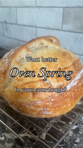 𝐊𝐚𝐲𝐥𝐚 | 𝐓𝐡𝐞 𝐒𝐨𝐮𝐫𝐝𝐨𝐮𝐠𝐡 𝐆𝐢𝐫𝐥 on Instagram: "Want better oven spring? Here’s the order that matters 👇 🥖 Start with a ripe healthy starter Peak or just after peak. If your starter is weak or overly acidic, your loaf won’t lift no matter what else you do. 💪 Build strength early Stretch & folds = structure. Strong dough traps gas, weak dough spreads. ⏱️ Perfect Bulk Fermentation Make sure you’re not under proofing or over proofing. Dough should be almost double in size, smooth