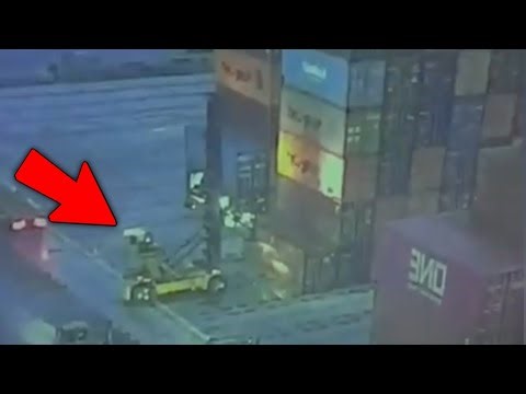 Shocking Container Collapse Accident 😱 | Heavy Machinery Fail at Port | Real Footage