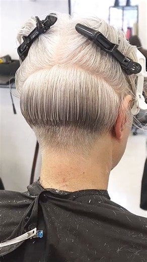Gray Undercut Haircut Transformation! ✂️🔥Stunning Short Hair Vibe!