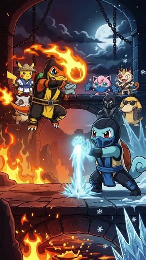 Pokemon dressed as a Mortal Kombat character ✨️🔥🥷❄️ #Pokemon #MortalKombat #Charmander #Scorpion
