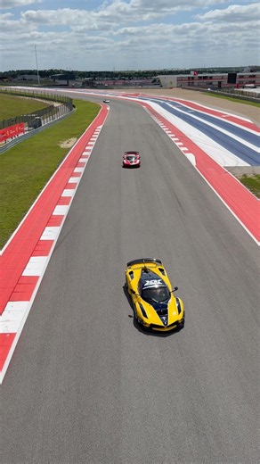 One Ferrari FXX-K Evo is incredible. A whole lineup tearing up the track at Circuit of The Americas.