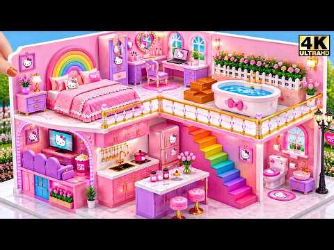 🌈💗 Relaxing DIY: Making a Pink Miniature House with Home Theater & Kitchen ❤️| DIY Miniature House