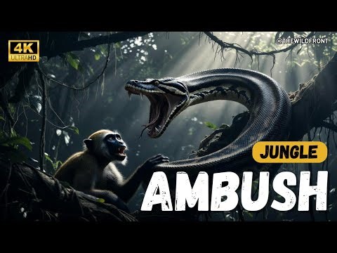 Python Ambushes a Monkey in the Treetops | A Shocking Jungle Encounter Caught on Film