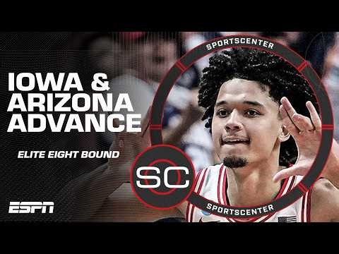 Iowa & Arizona ADVANCE to Elite Eight 🏀 Hawkeyes IMPRESSIVE + Wildcats DOMINATE 😤 | SportsCenter