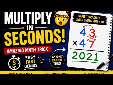 “Multiply 2-Digit Numbers in Seconds! Easy Math Trick 🤯”