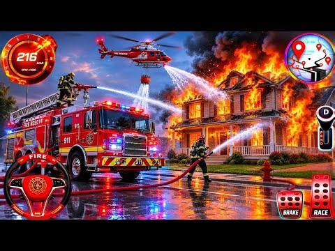 Firefighter Rescue Simulator 3D - US Emergency 911 Fire Truck Driving - Android GamePlay 