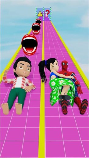 New Kiss or Save Run Spider-man VS Human Funny Epic Challenge #spiderman