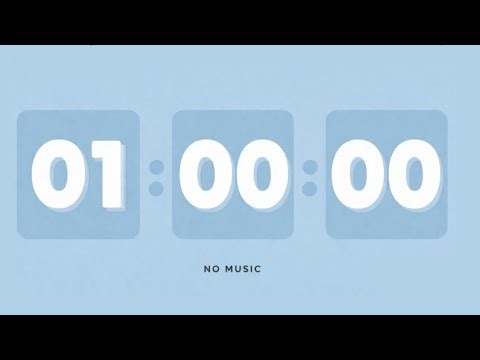 1 Hour Clean Blue Timer | No Music | Minimal Study & Focus Countdown |Soft 