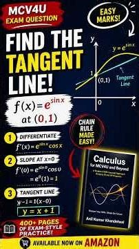 Find Equation of Tangent Line for Exponential Function MCV4U Calculus Test Practice
