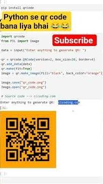 qr code generator using python|python tutorial|python basic concepts|python tutorial for beginners
