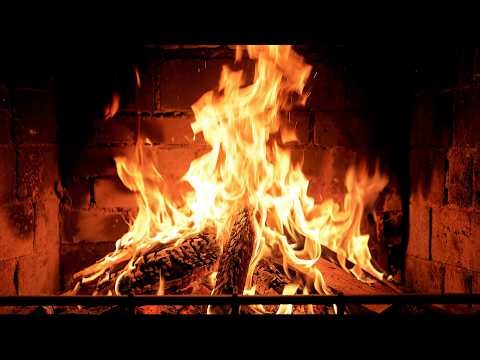 Cozy Fireplace 4K (12 HOURS). Fireplace with Crackling Fire Sounds. Fireplace Ambience