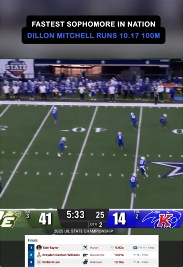 Dillon Mitchell’s Record Speed on Kickoff Return Touchdown
