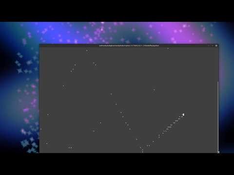 python bouncing projectile with fading trail in terminal