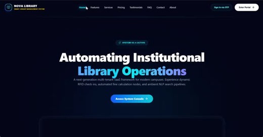 #nova #librarymanagementsystem #fullstackdevelopment #webdevelopment #java #python #flask #mysql #react #softwaredevelopment #cse #studentdeveloper #projectshowcase #linkedin | Shashank Singh Raja Putra