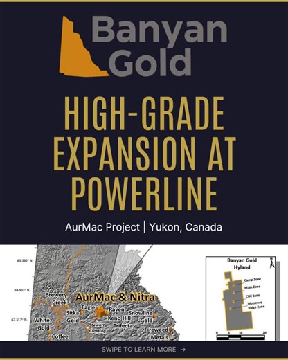 Visible gold. Fresh high-grade zones. And a dip in the stock. You know where this is going… Banyan Gold Corp just lit up Powerline West with new high-grade gold zones outside the main core at its… | Jeff Clark