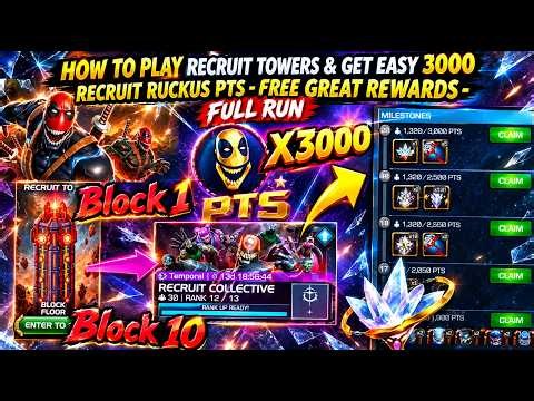 How to Play Recruit Towers & Get Easy 3000 Recruit Ruckus Pts - Free Great Rewards- Full Run