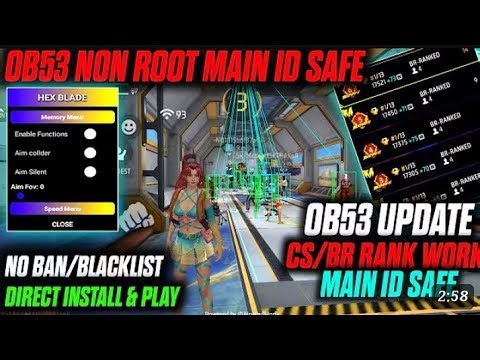 Free Fire Hack ✅ New Ob53 Mobile Mod Menu Ob53 AntiBan Hack FF Max 🎯 AWM AimBot Main I'd safe hack