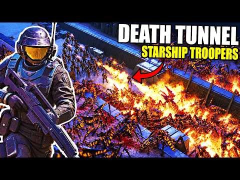 Full-Scale DEATH TUNNEL Charge in the STARSHIP TROOPERS Army Building Simulator! - Terran Command