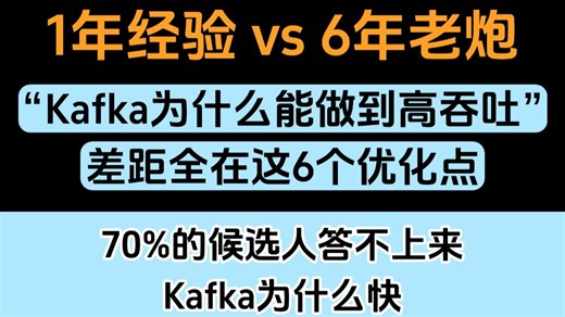 【字节Java二面高频】Kafka为什么快？1年经验 vs 6年老炮，差距全在这6个优化点！70%的候选人答不上来Kafka为什么快