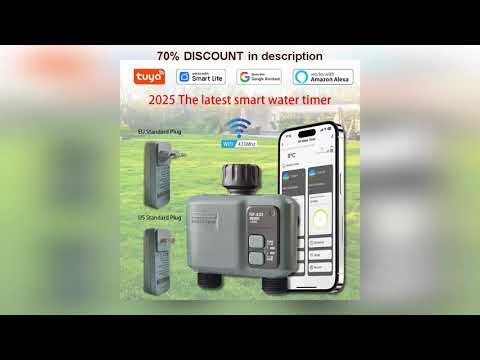 #2025 Tuya Wifi+RF433 smart Garden Sprinkler Water Timer by 2 Way Rain Delay Filter Programmable Au