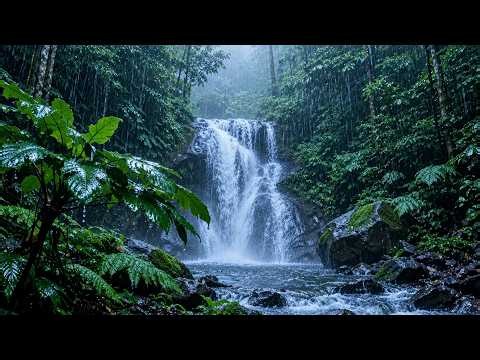 Rain Sounds for Sleeping | Deep Night Rain in a Tropical Rainforest | 12 Hours