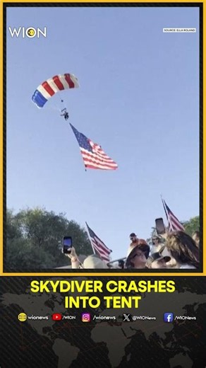 Video Captures Skydiver Crashing Into Tent at Folsom Pro Rodeo in California | WION Shorts