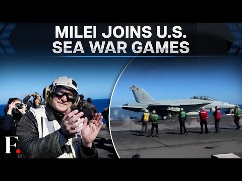 Argentina’s Milei Boards USS Nimitz for Joint War Exercises | FP Video