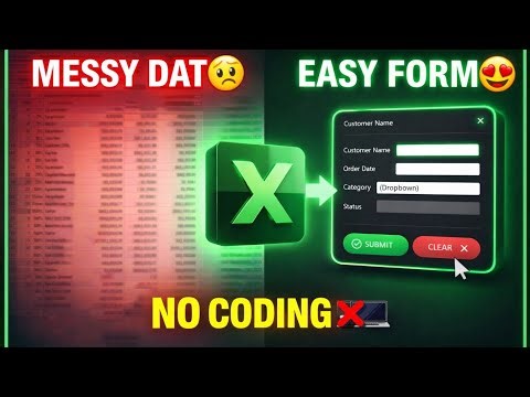 Messy Excel Data to Easy Form 😍 | Data Entry Form WITHOUT Coding No VBA | Step-by-Step