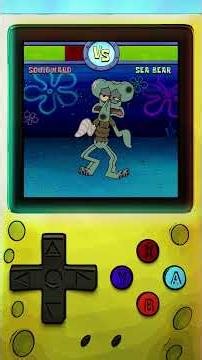 squidward & a sea bear square off in a video game! 🎮👊 w/ health bars