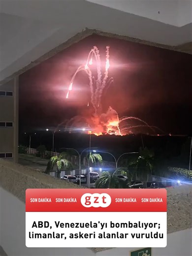 ABD, Venezuela'yı bombalıyor; limanlar, askeri alanlar vuruldu #venezuela #abd #usa