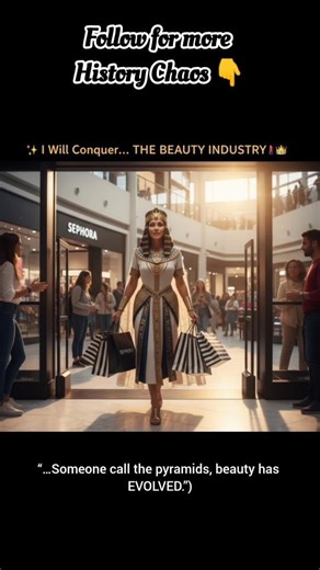 Cleopatra Discovers Sephora... Chaos Ensues 👑💄 #cleopatra #sephora #makeuptutorial #historycomedy