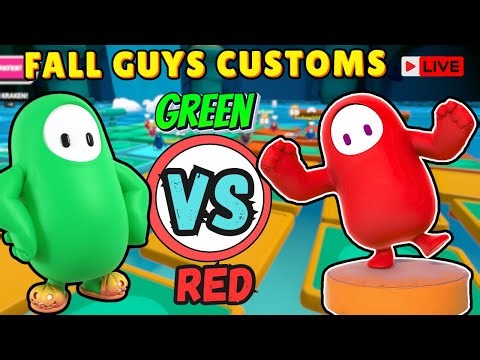 FALL GUYS customs live 🔴Red Vs Green🟢Colour Battle | #fallguys #fallguyslive