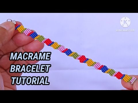 DESIGN MACRAME BRACELET TUTORIAL, CARA MEMBUAT GELANG BENANG MOTIF 