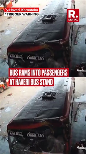 Bus Rams Into Passengers at Haveri Bus Stand