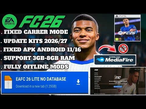 RELEASED NEW THEME MENU ANIMATIONS FIFA 16 MOD FC26 APK OBB DATA OFFLINE EA SPORTS FC26 MOBILE