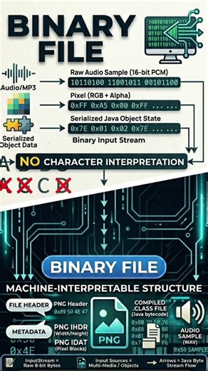 Text vs. Binary Files Explained! 🚀#codinginterview#coding #motivation#programming#java #viral#short
