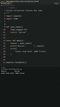 Stop Freezing Your Async Event Loop in Python #python #backend #asyncio