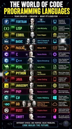 🚀 The Programming Languages That Built The World 🌍 | From FORTRAN to Swift 💻 #computerscience