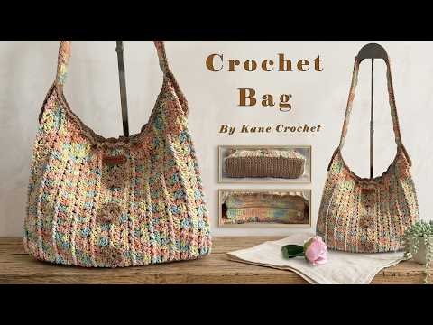 Make This Gorgeous Crochet Shoulder Bag | Zipper & Decorative Flower 🌺