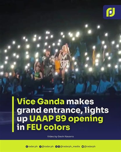 JUST IN: Vice Ganda delivers an electric performance at the UAAP Season 89 opening ceremony at the Mall of Asia Arena today, September 12. The comedian and host performed a mix of famous pop songs, making a grand entrance in a giant Tamaraw statue before taking the stage alongside