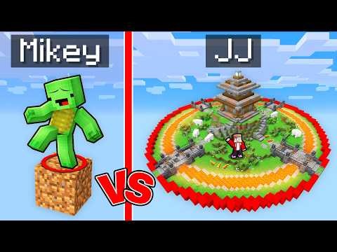Mikey POOR vs JJ RICH Red Circle Block Battle in Minecraft (Maizen)