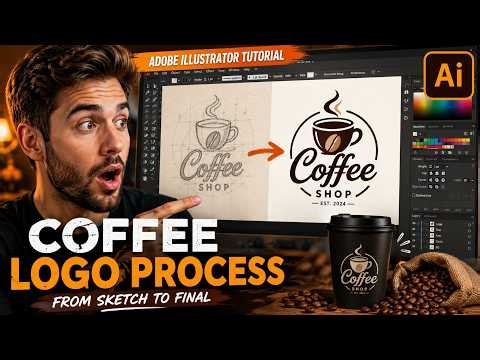 Coffee Shop Logo Design Process | Adobe Illustrator Tutorial