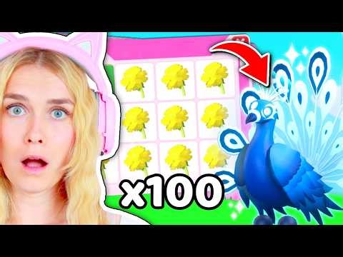 I Threw 100 Golden Dandelion Treats In Adopt Me..