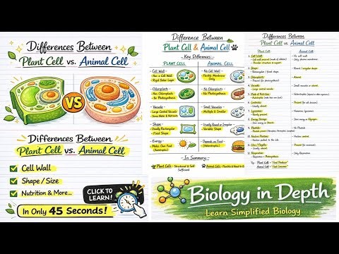 Difference btw Plant & Animal Cell |Neet,B.sc zoology|Handwritten Notes+Full Explanation in Onevideo