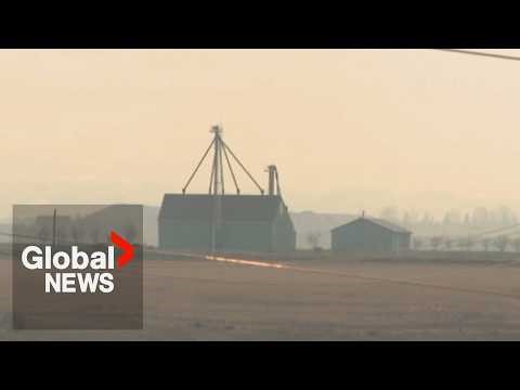RCMP close highways as wildfire burns northwest of Calgary