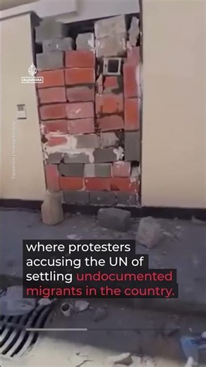 Protesters shut down UN IOM headquarters in Tripoli, Libya | AJ #shorts