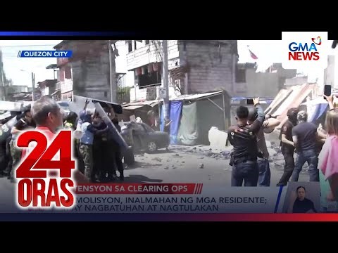 Demolisyon, inalmahan ng mga residente; may nagbatuhan at nagtulakan | 24 Oras