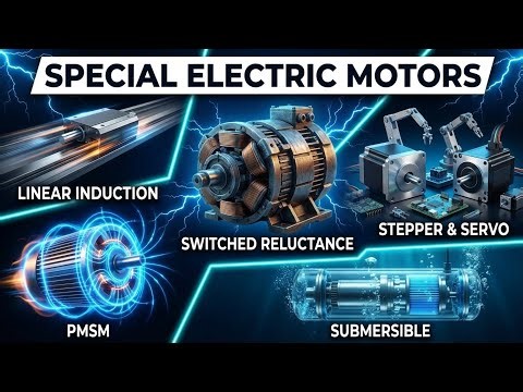 Special Electrical Motors Explained in Hindi | LIM, SRM, PMSM, Stepper, Servo & Submersible Motor