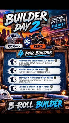 🔥 DAY 2 B-ROLL BUILDER 🏈 Patriots vs. Bears | Thursday Night Football 2026